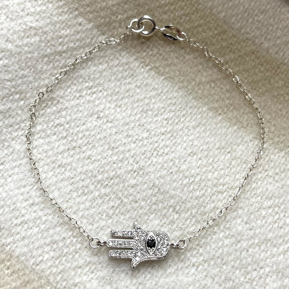 Women’s Jewelry Evil Eye Hamsa Bracelet In Sterling Silver